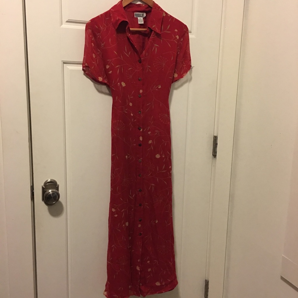 Robbie bee silk red dress
